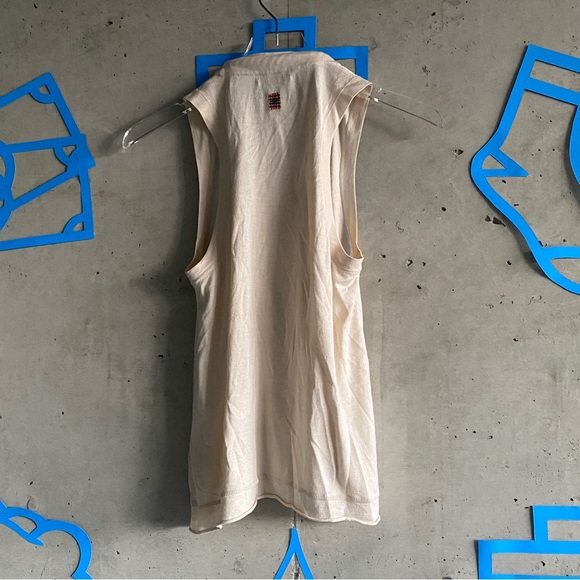 Burberry London Silk Cashmere Knit Rope Cord Detail Sleeveless Tank - Picture 3 of 9